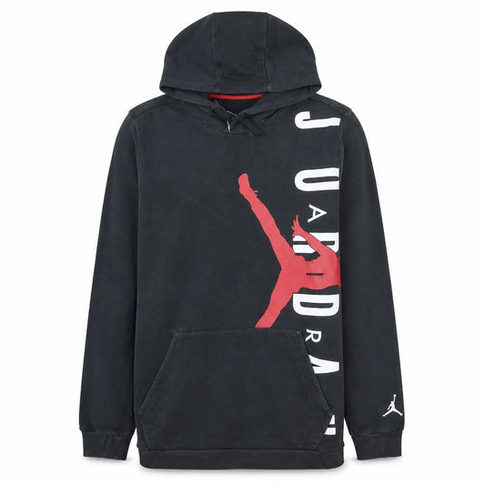 Front view of Jordan Men's Black Pullover Hoodie L Graphic Logo Sportswear