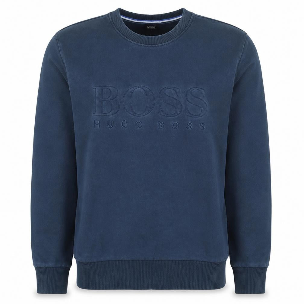 Hugo Boss Men's Blue Crew Neck Logo Sweatshirt Size M