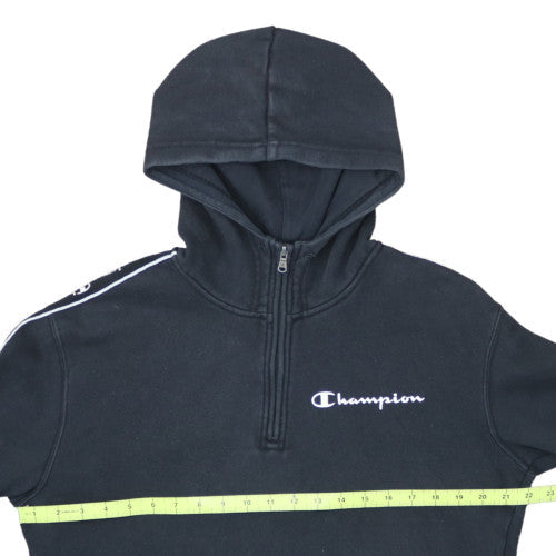 Champion Men's Black 1/2 Zip Hoodie Medium Fleece Sweatshirt
