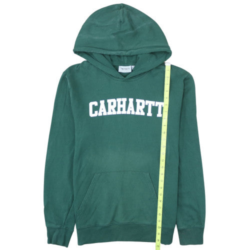 Carhartt Mens Green Pullover Hoodie M College Logo Sweatshirt