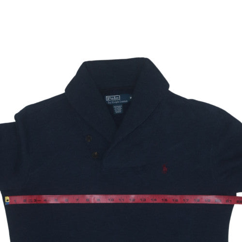 Polo Ralph Lauren Men's Blue Henley Sweatshirt M Classic Fleece