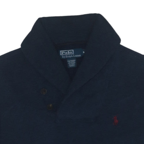 Polo Ralph Lauren Men's Blue Henley Sweatshirt M Classic Fleece