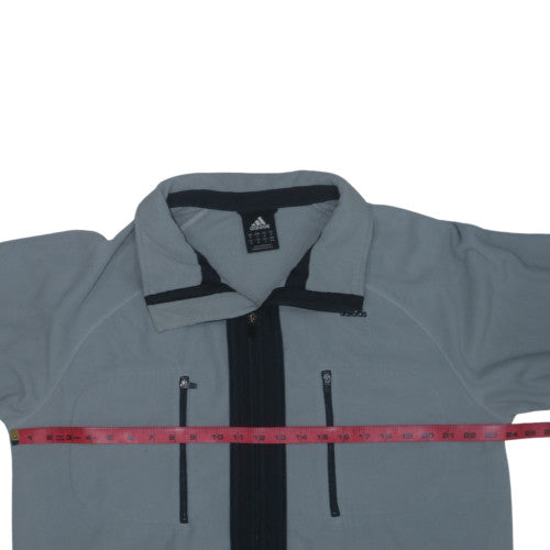 Adidas Men's Grey Softshell Fleece Jacket Size M Full Zip Sportswear