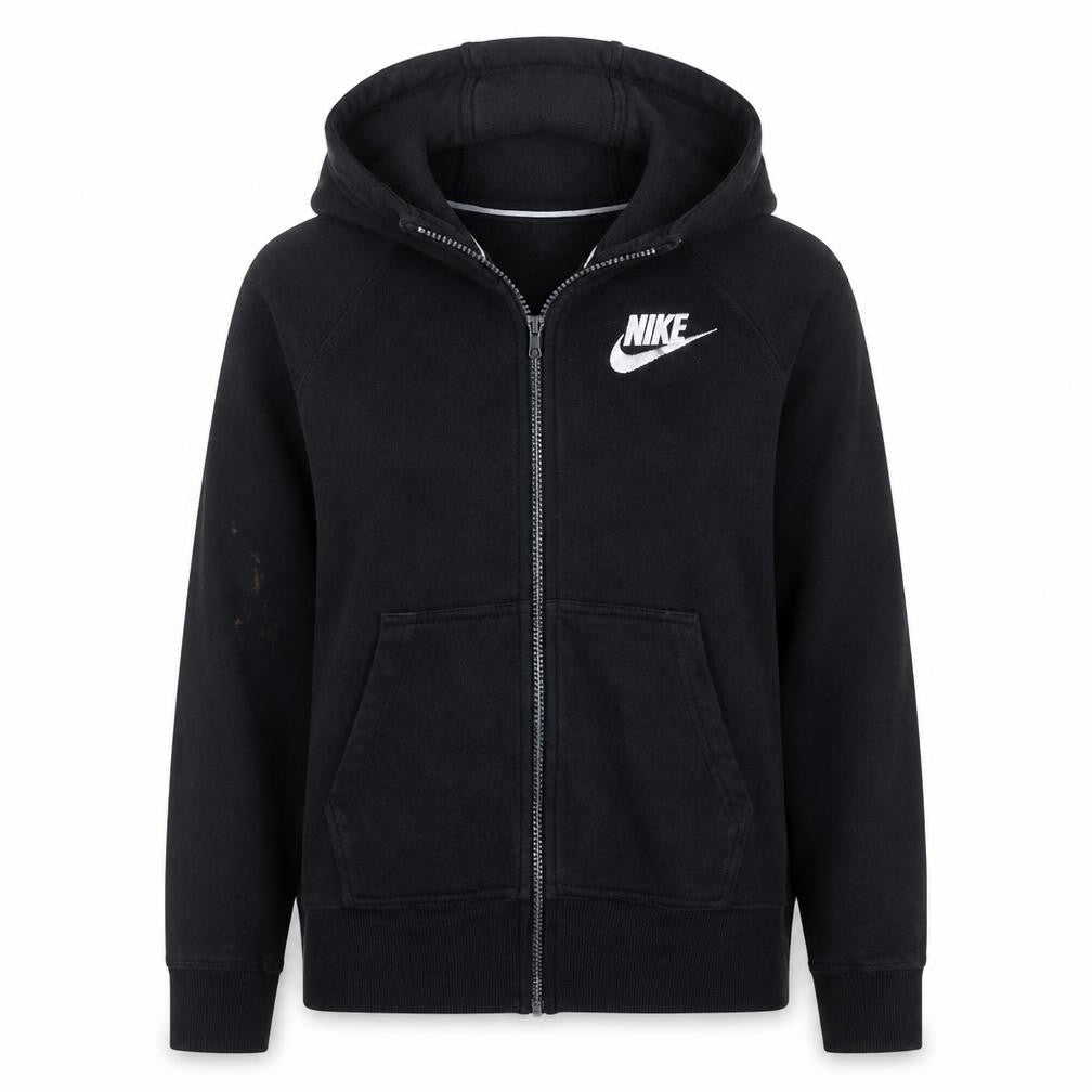 Nike Womens Black Full Zip Hoodie M Logo Graphic Style