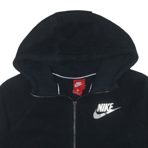 Nike Womens Black Full Zip Hoodie M Logo Graphic Style