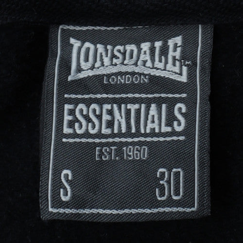Lonsdale Men's Black Pullover Hoodie Small Graphic Logo Sweatshirt