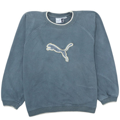 Additional front view of Puma Men’s Blue Pullover Sweatshirt Small Crew Neck Sports Fleece