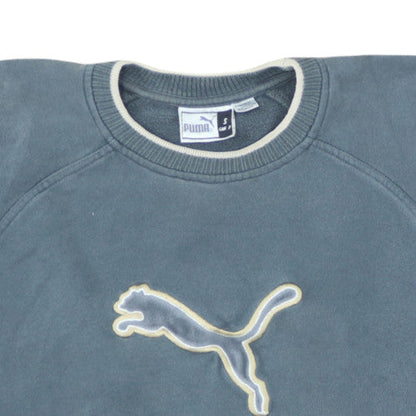 Additional view of Puma Men’s Blue Pullover Sweatshirt Small Crew Neck Sports Fleece