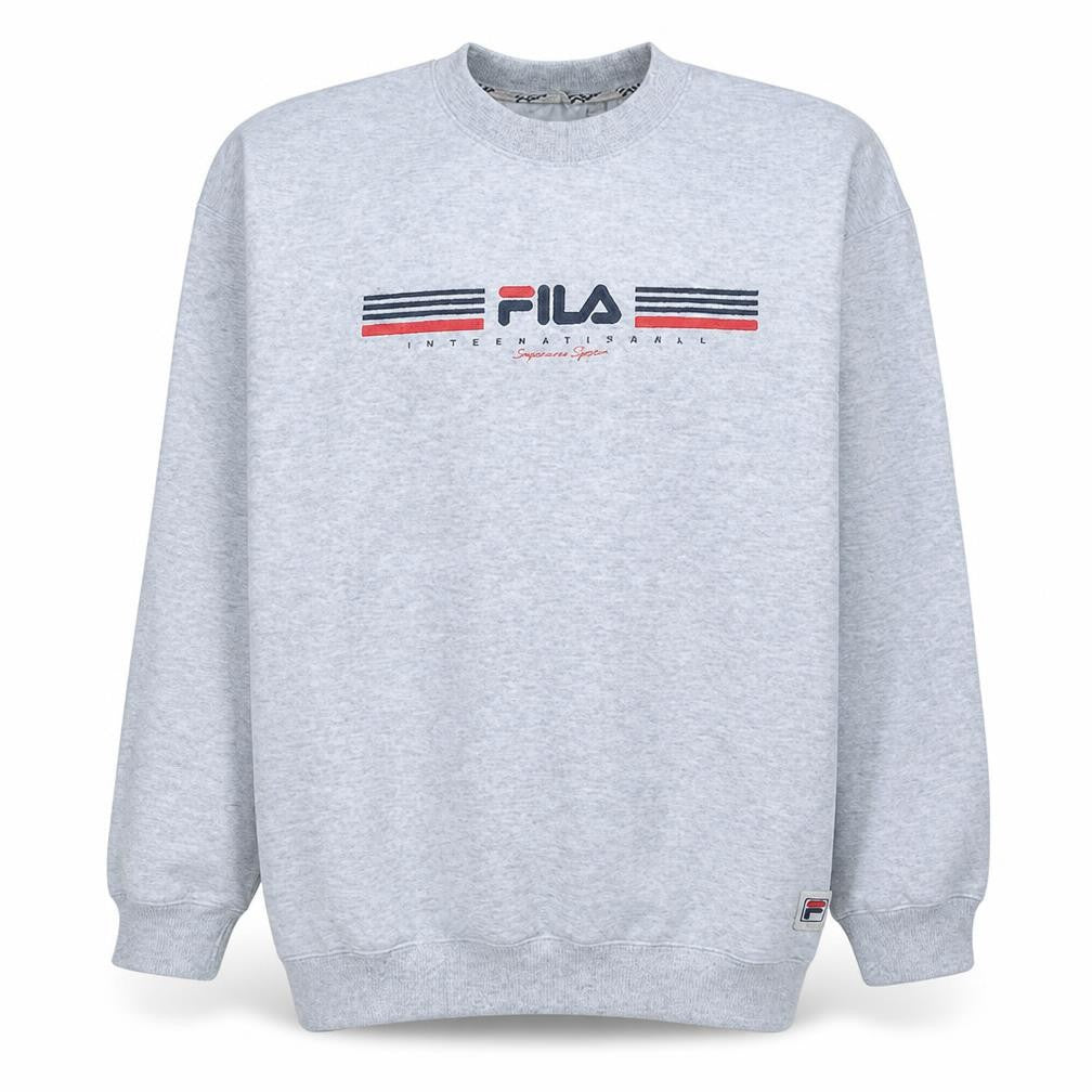 Fila Men's Grey XL Logo Pullover Sweatshirt Crew Neck