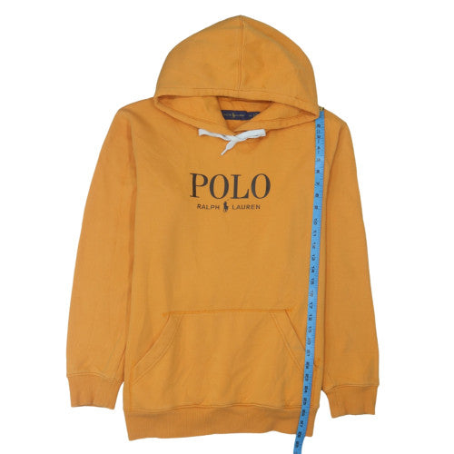 Ralph Lauren Mens Yellow Pullover Hoodie 2XL Logo Fleece Sweatshirt