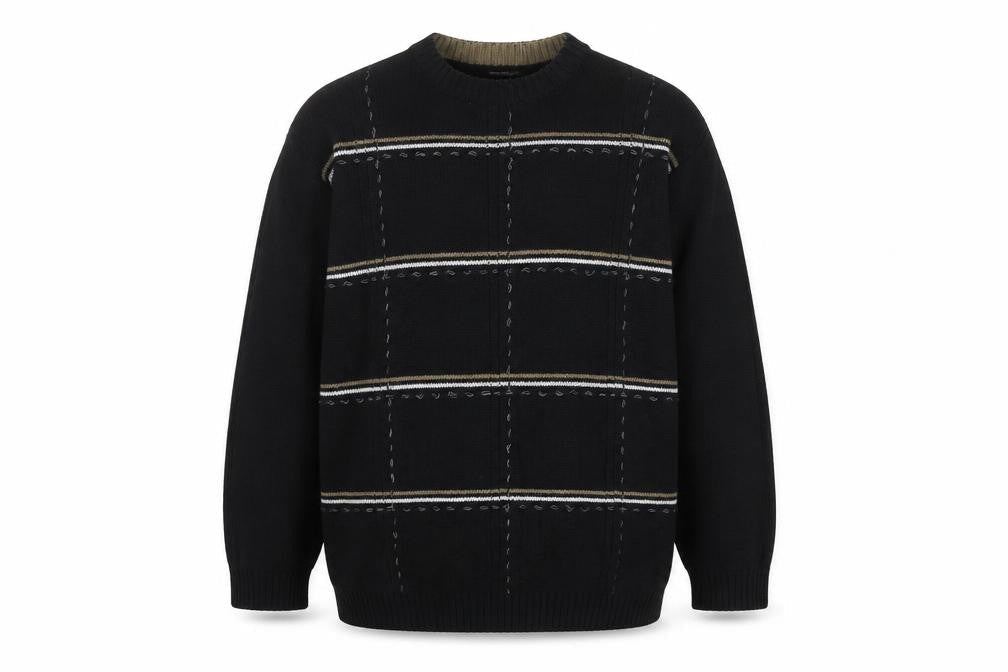 Bill Blass Men’s Black Hand Embroidered Cotton Jumper XL