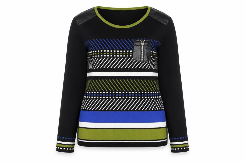 Le Grenier Unisex Black Geometric Knit Pullover Jumper XL