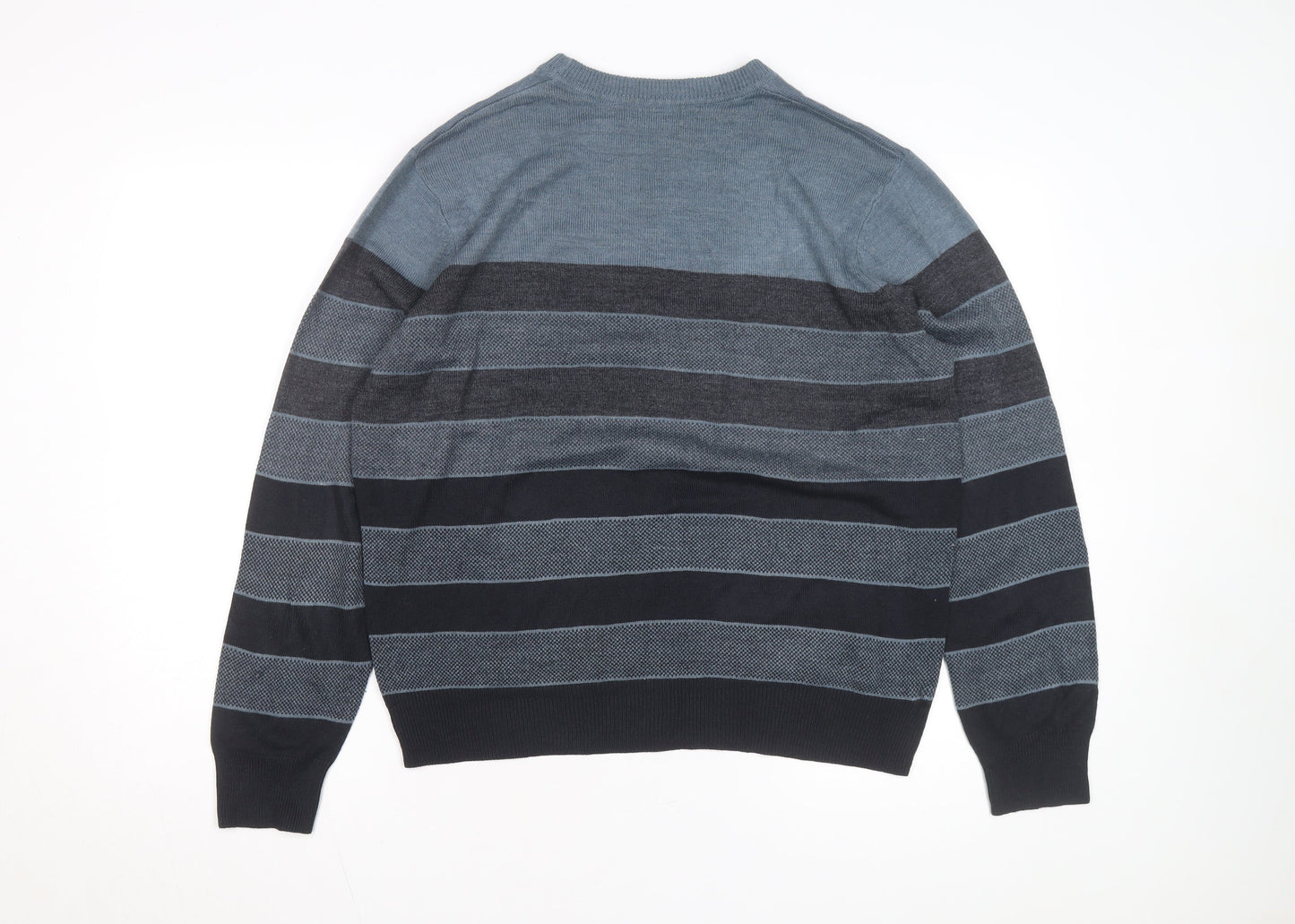 Dockers Men's Blue Striped Acrylic Pullover Jumper M