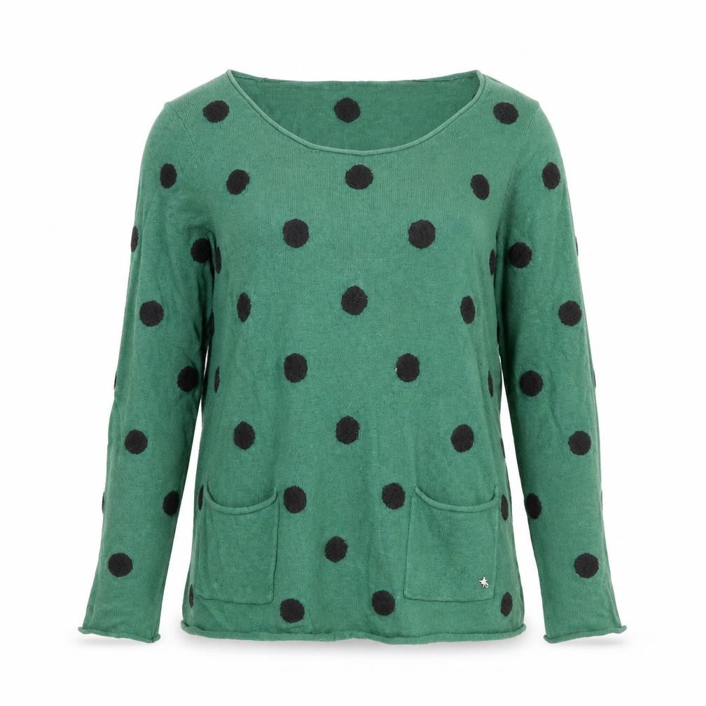 Seasalt Women's Green Polka Dot Knit Jumper M Long Sleeve