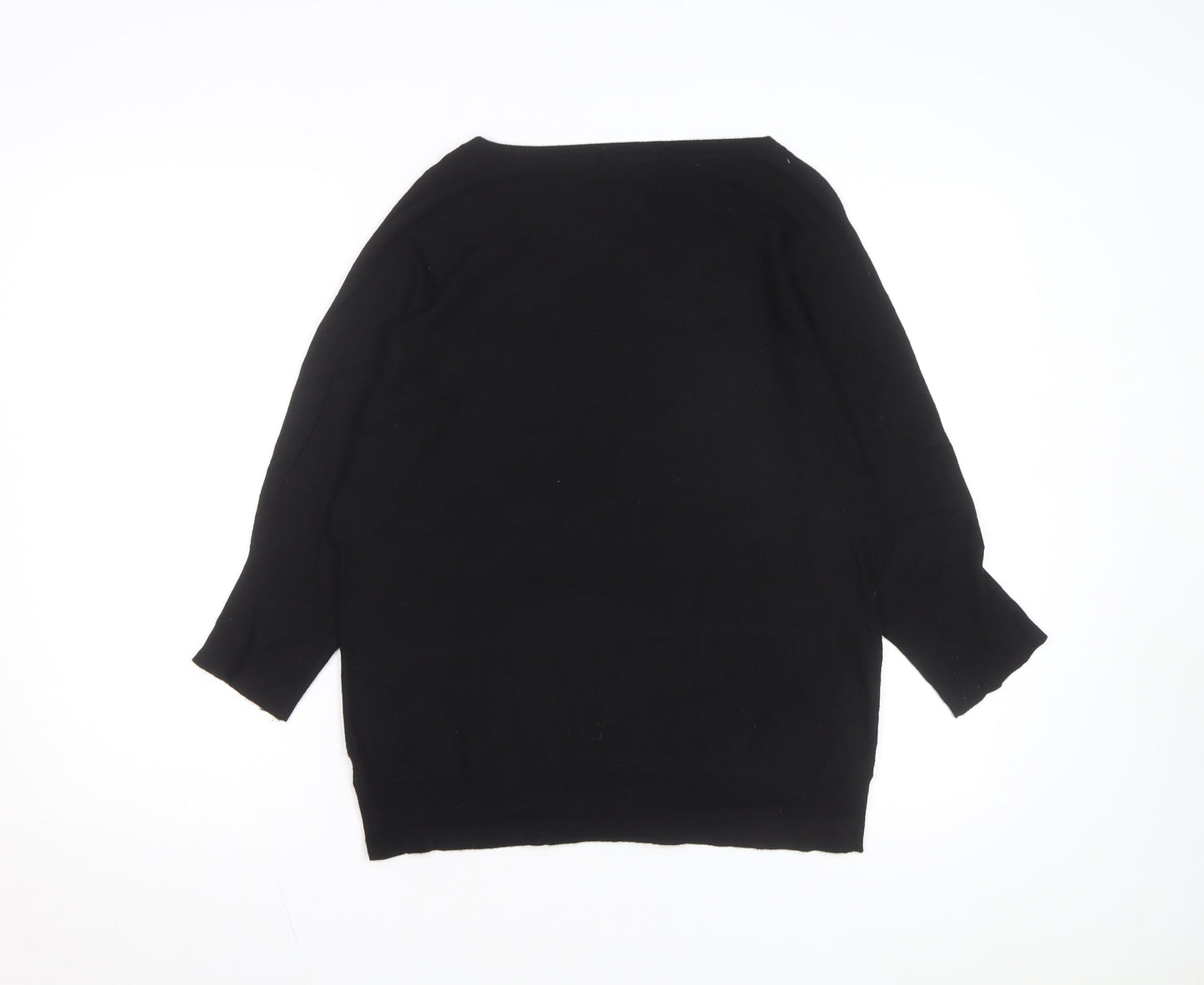 Wallis Women's Black Sequin Front Knit Jumper Size M