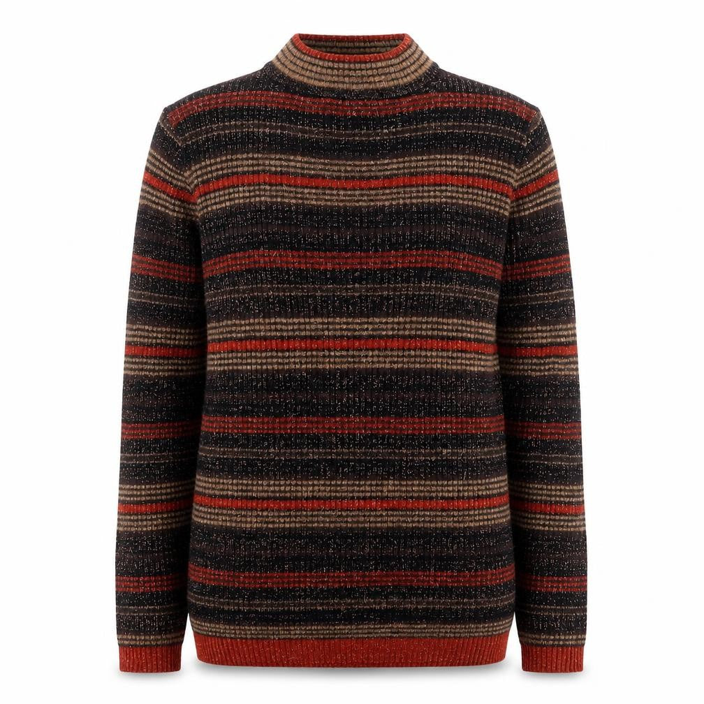 South Womens Multicoloured Mock Neck Striped Knit Pullover Jumper Size M