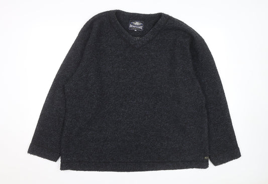 Headworx Men’s Black XL V-Neck Chunky Knit Wool Pullover Jumper
