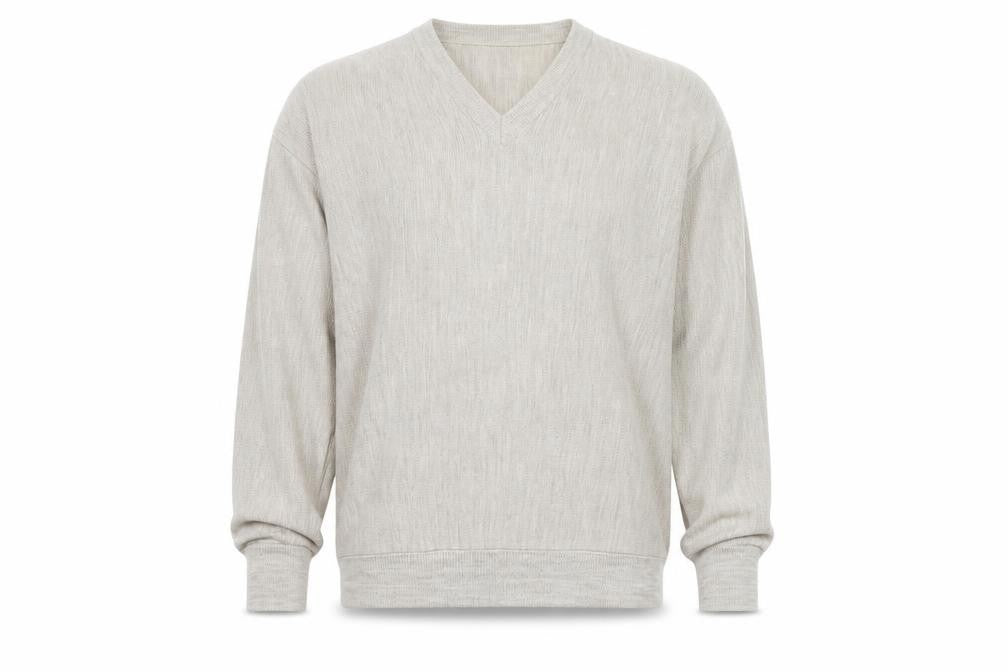 Van Heusen Men Beige V-Neck Acrylic Pullover Jumper XL