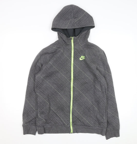 Nike Teens Grey Full Zip Hoodie XL Logo Sportswear