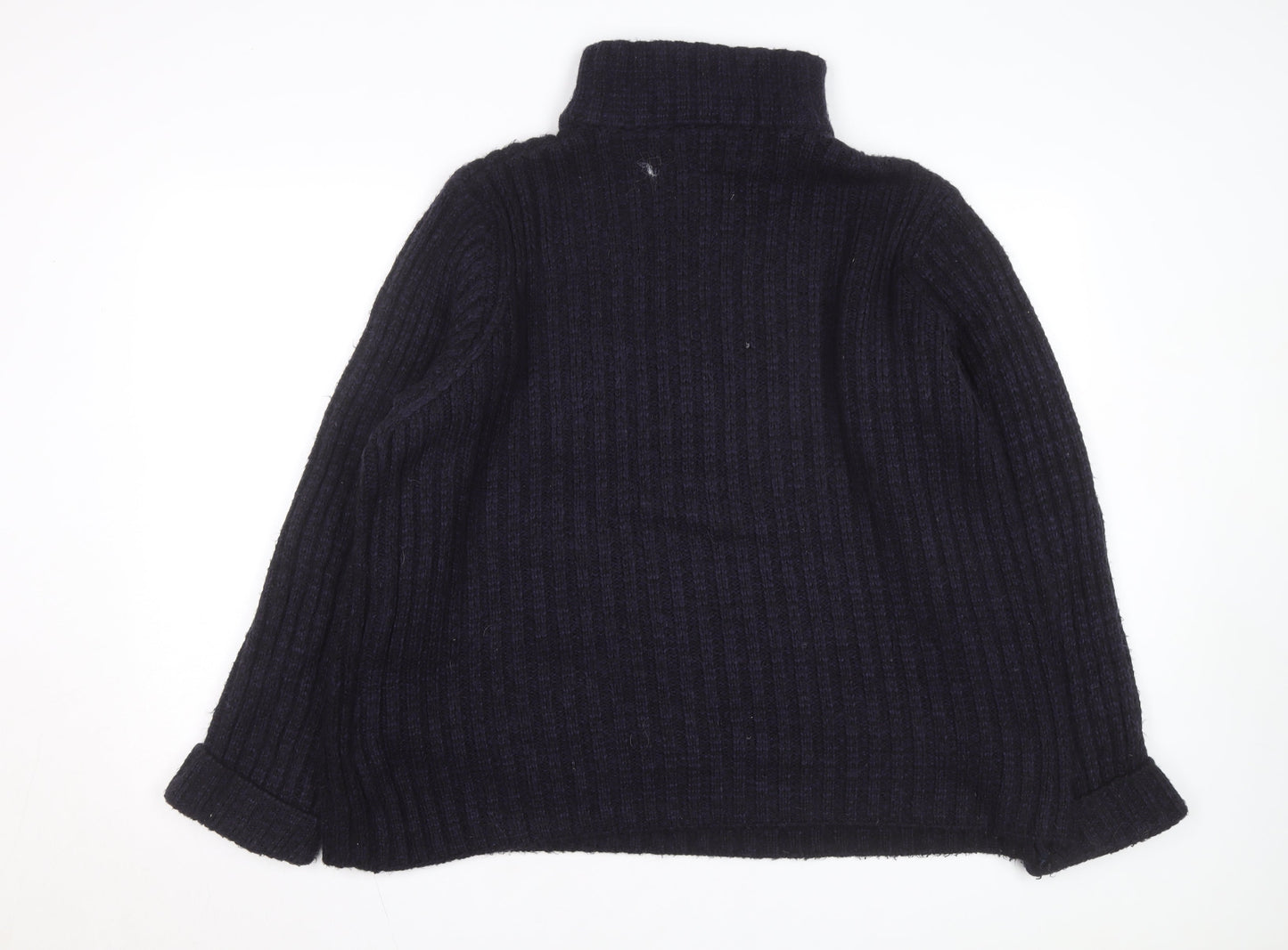 John Lewis Men’s Black Chunky Wool Henley Jumper Size L