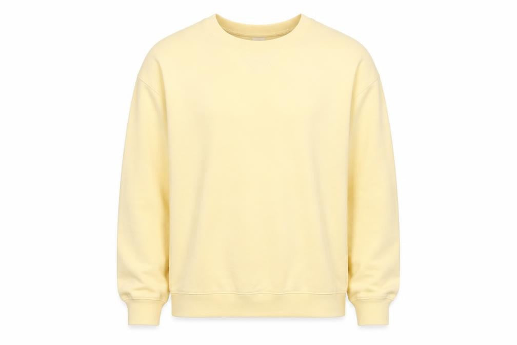 Karen Scott Unisex Yellow Cotton Blend Crew Neck Pullover Sweatshirt L