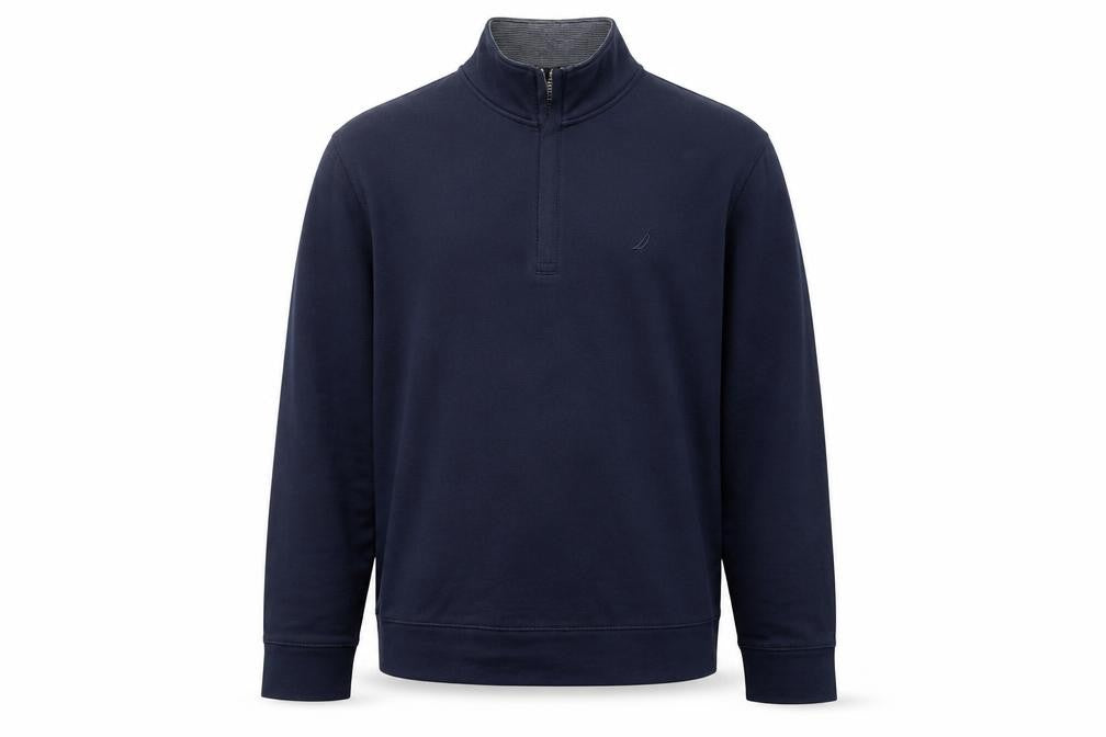 Nautica Men's Blue XL 1/4 Zip Mock Neck Fleece Sweatshirt