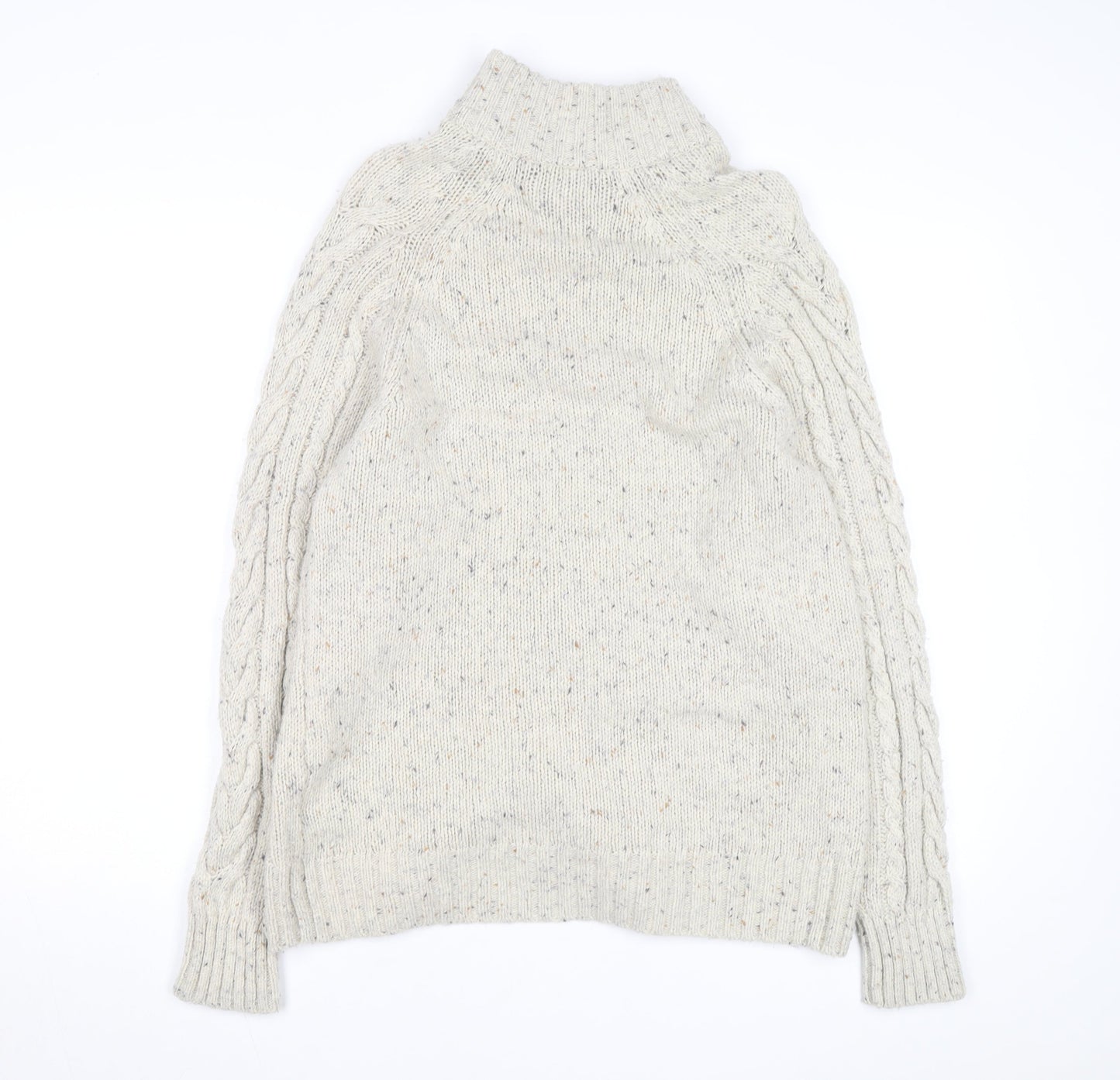 Marks and Spencer Womens Beige Cable Knit Lambswool Cardigan M