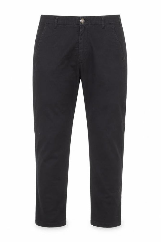 Front view of Scotch & Soda women’s black chino trousers, size UK 26/32 slim, fit