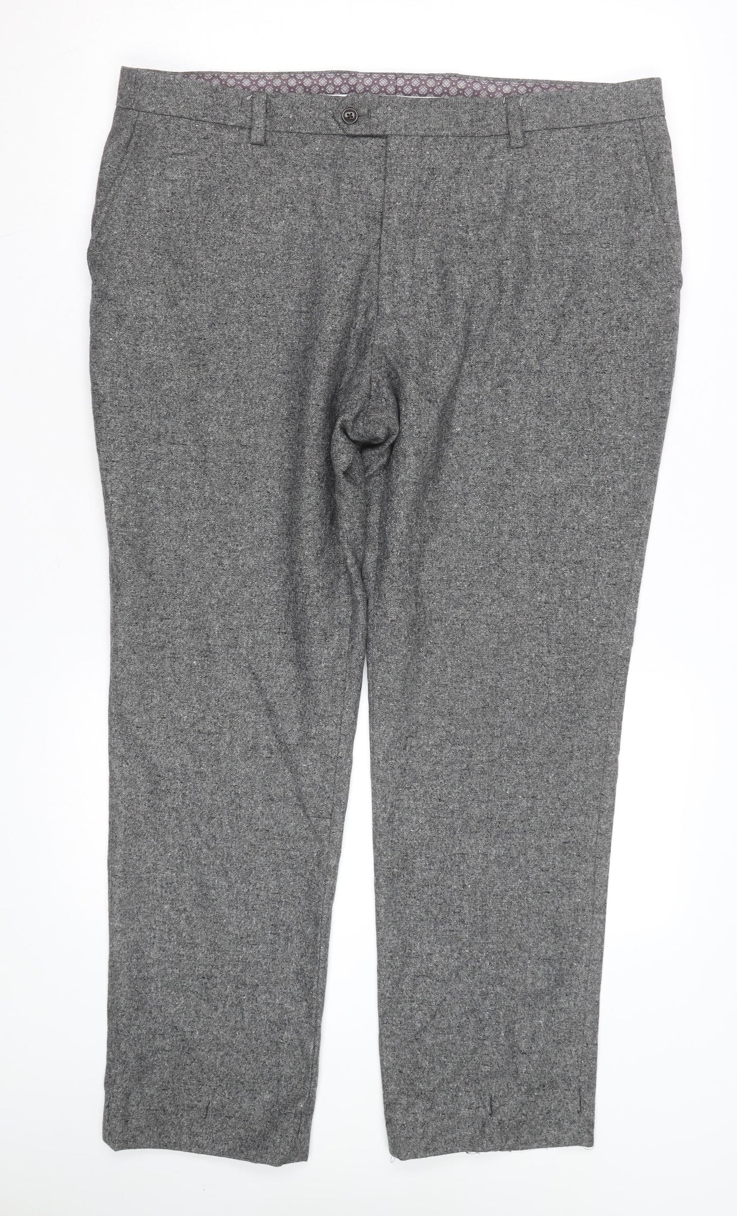 Next Men’s Grey Regular Fit Dress Pants Trousers 36R