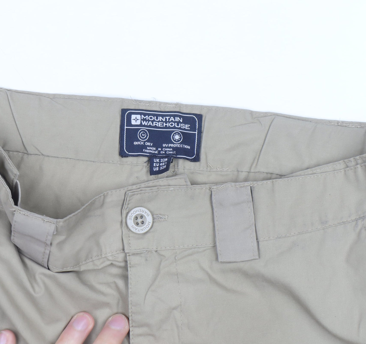 Mountain Warehouse Men’s Beige Cargo Shorts Size 32 Quick Dry Outdoor
