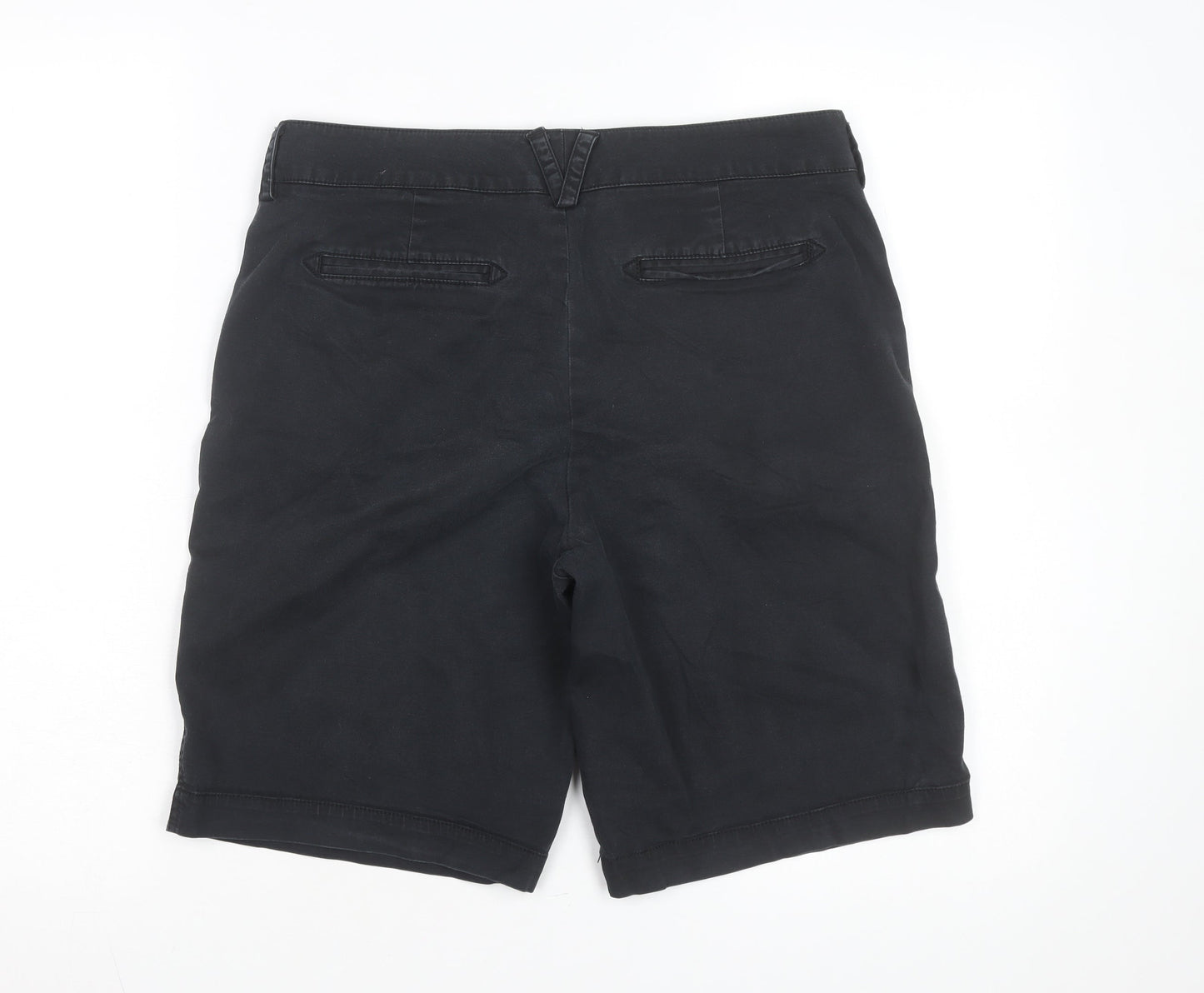 Dockers Womens Black Chino Shorts Size 12 Mid Rise Stretch Twill
