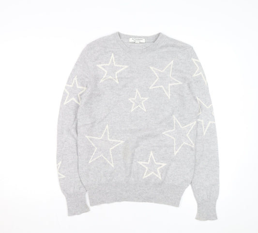 Marks and Spencer Autograph Grey Cashmere Star Jumper Womens Size 10