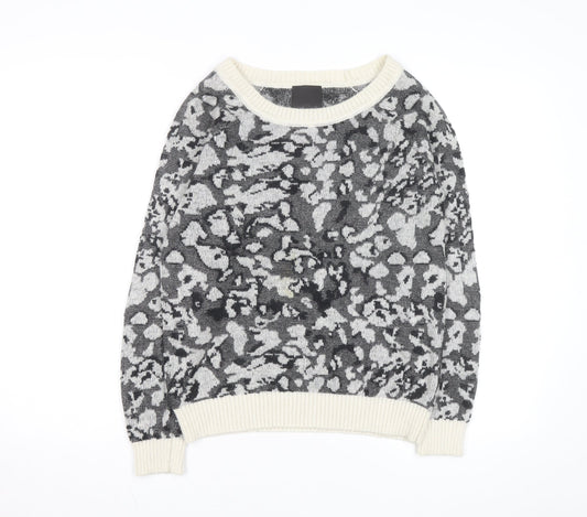 InWear Womens Grey Animal Print Alpaca Wool Blend Jumper M