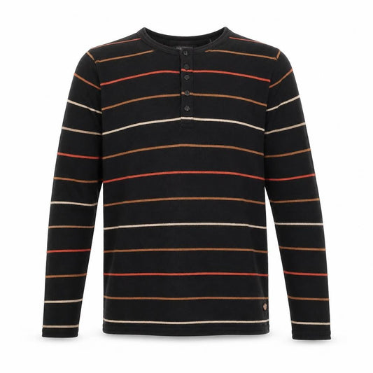 Scotch & Soda Men’s Black Striped Long Sleeve Cotton Top Size S