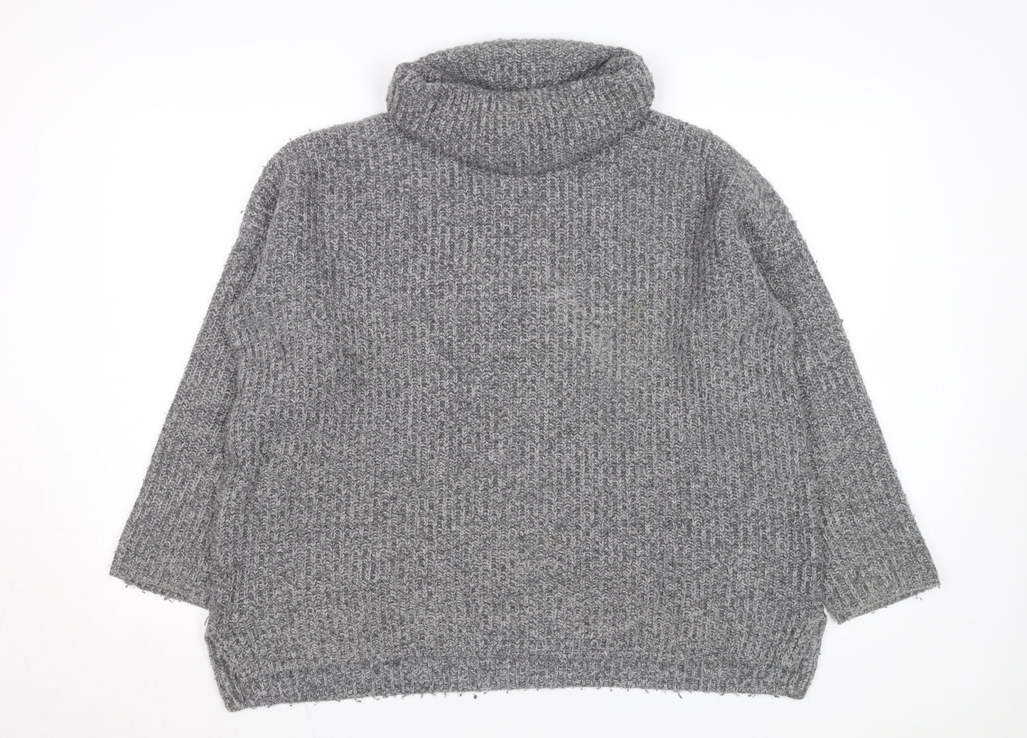 Crew Clothing Women’s Grey Roll Neck Chunky Knit Jumper Size 16
