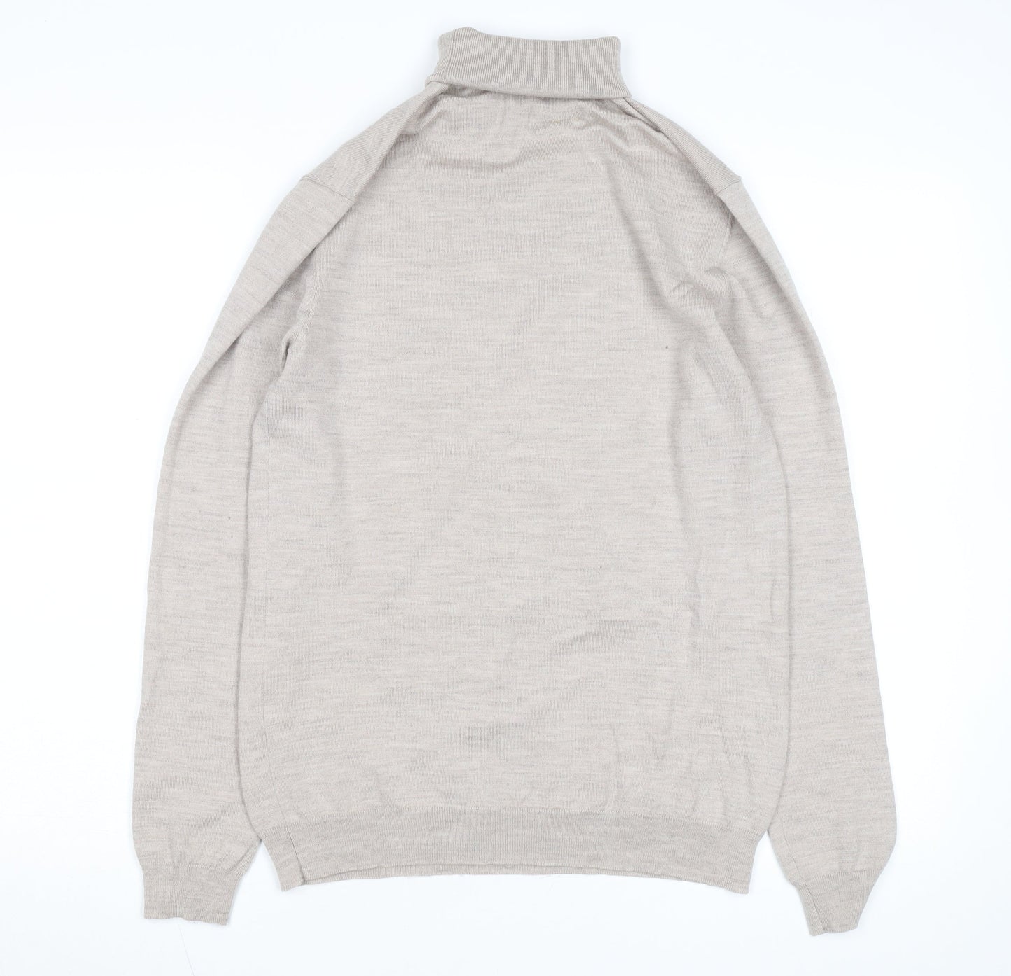 Reiss Women Beige Roll Neck Wool Jumper Medium
