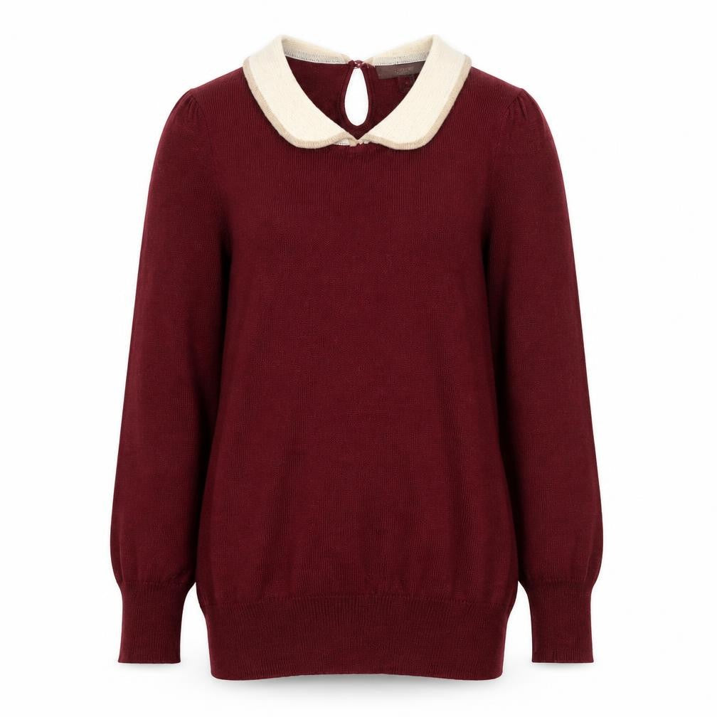 J.Crew Womens Red Collared Merino Wool Jumper XS