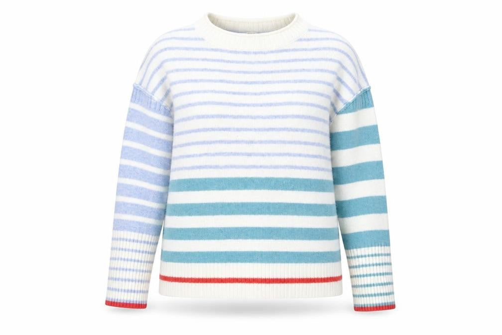 White Stuff Women’s Multicoloured Wool Blend Striped Pullover Jumper Size 10