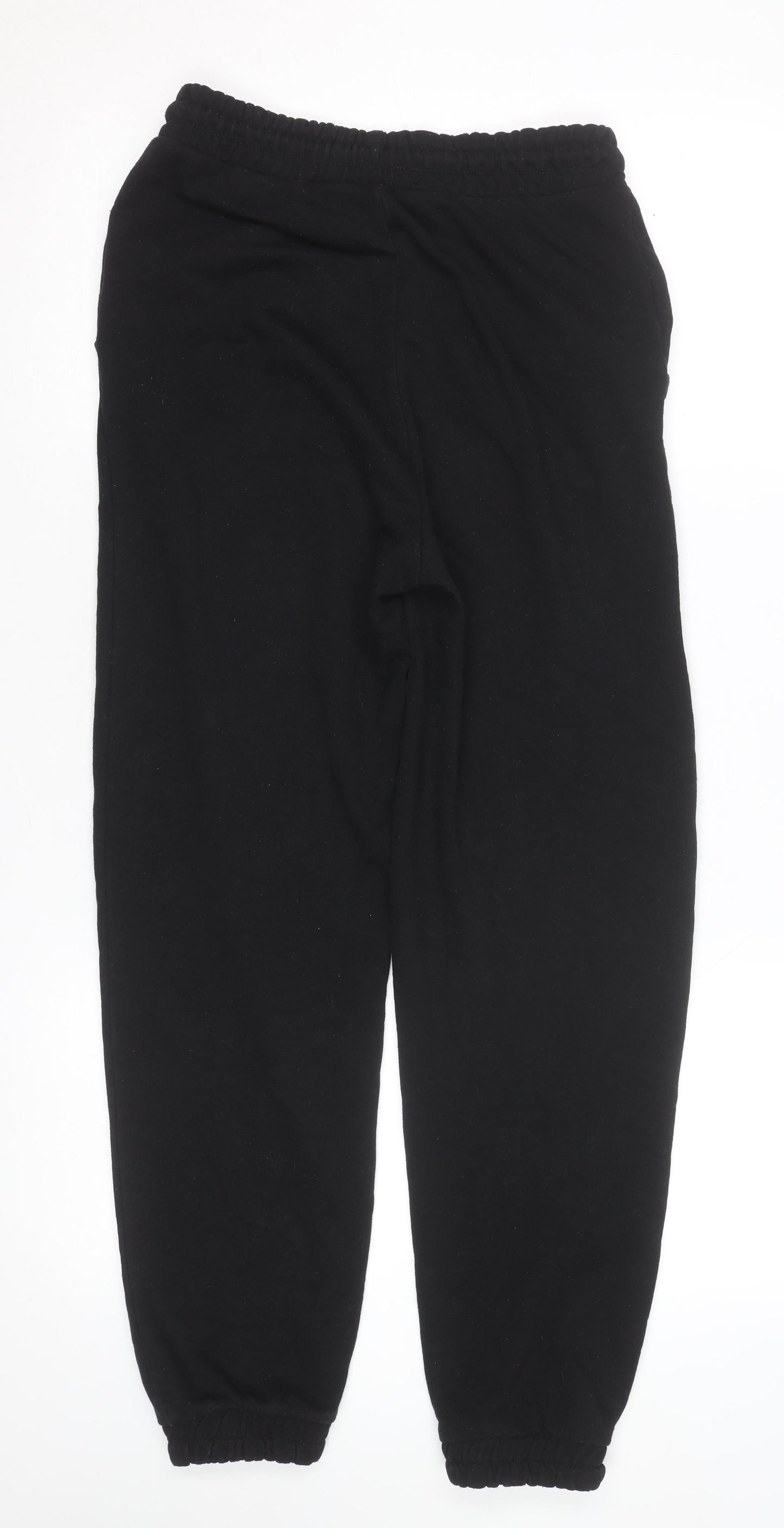 Stradivarius Women Black Jogger Trousers Size M Fleece Elastic Waist