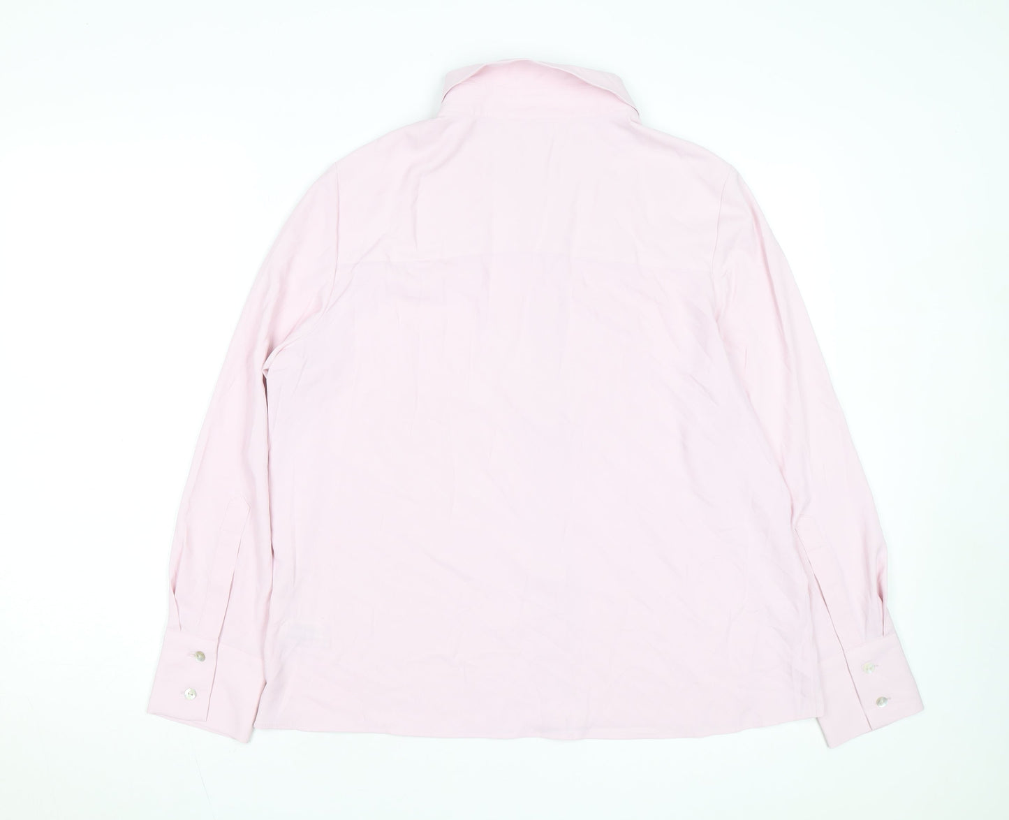 Marks and Spencer Women Pink Regular Fit Long Sleeve Button-Up Shirt Size 14