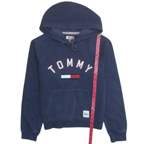 Tommy Hilfiger Men's Blue Pullover Hoodie Size M Embroidered Logo