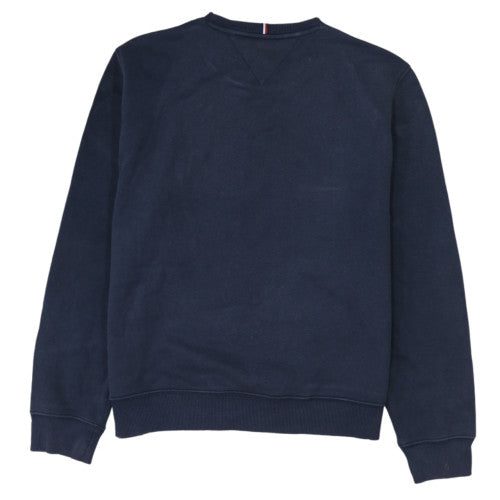 Tommy Hilfiger Men's Navy Blue Crew Neck Logo Sweatshirt Size L