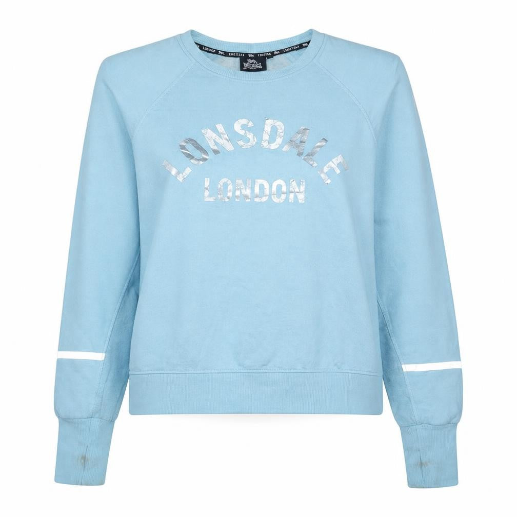Lonsdale Women Blue Logo Crew Neck Sweatshirt Size 14