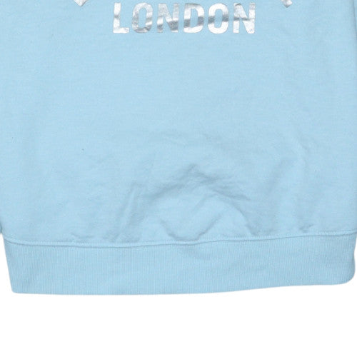 Lonsdale Women Blue Logo Crew Neck Sweatshirt Size 14