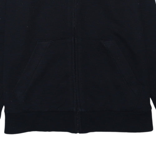 Adidas Womens Black Full Zip Hooded Sweatshirt Size M 12-14