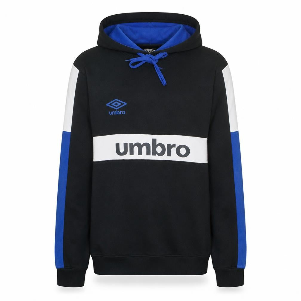 Umbro Men's Black Blue Pullover Hoodie Classic Sports Style M