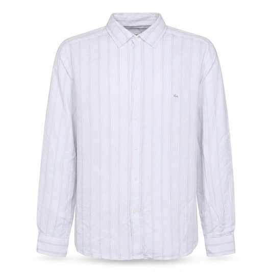 Lacoste Men's White Striped Long Sleeve Cotton Shirt Size 42