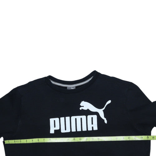 Puma Men's Black XL Crew Neck Logo Sweatshirt