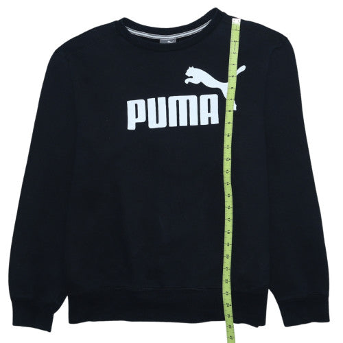 Puma Men's Black XL Crew Neck Logo Sweatshirt