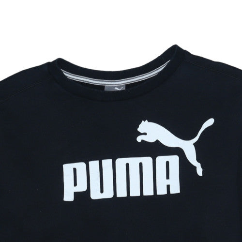 Puma Men's Black XL Crew Neck Logo Sweatshirt